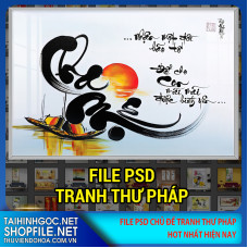file psd tranh thu phap 2023